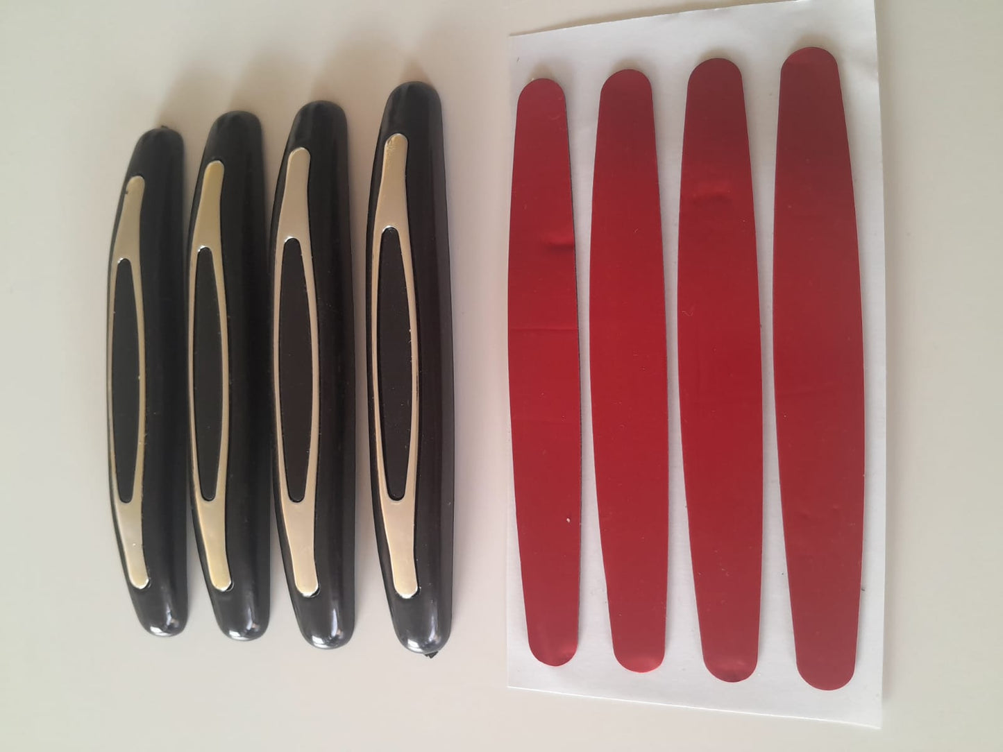 Tope Protector Para Puertas De Carro Negro Con Adhesivo X4