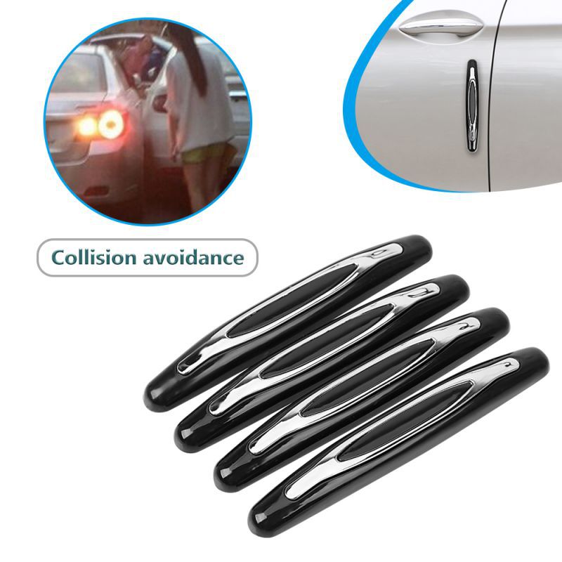 Tope Protector Para Puertas De Carro Negro Con Adhesivo X4